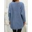 Solid Fuzzy Sweatshirts, Casual Crew Neck Long Sleeve Sweatshirt With Pockets, Women's Clothing