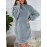Hooded Teddy Dress, Casual Long Sleeve Simple Warm Dress, Women's Clothing