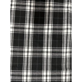 Plaid Drawstring Straight Leg Pants, Casual Loose Pants For Spring & Fall, Women's Clothing